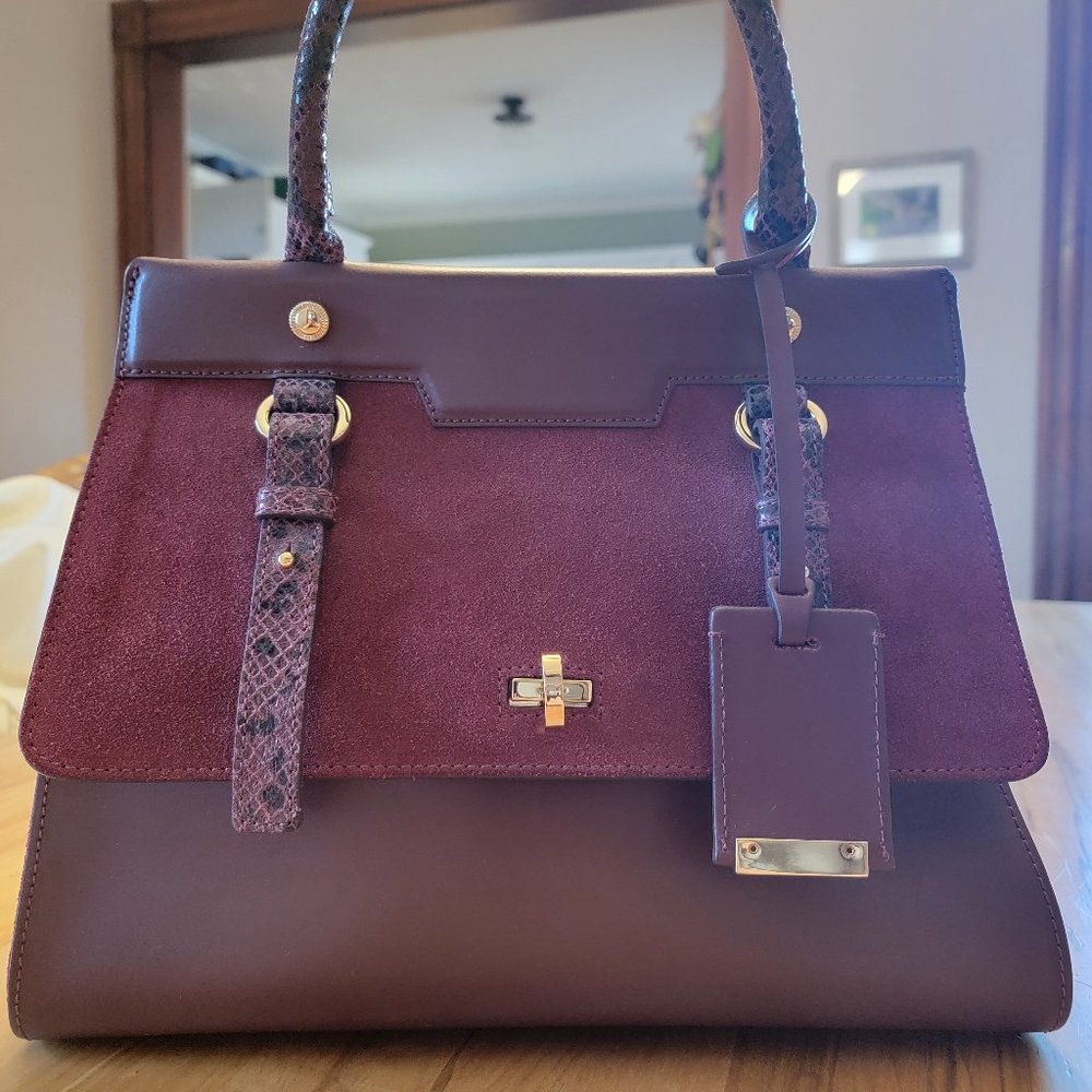 Iacucci top handle burgundy handbag